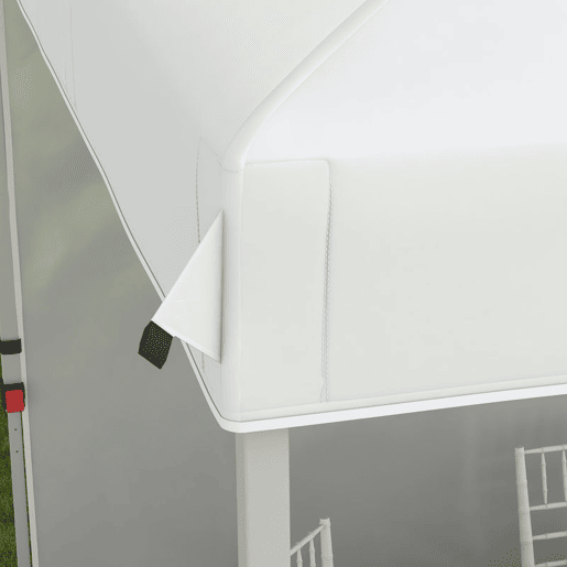 Outsunny Tenda Dobrável 247x247x268 cm Altura Ajustável Tenda de Jardim com 1 Parede Lateral Teto com Ventilação e Bolsa de Transporte para Acampamento Festas Branco