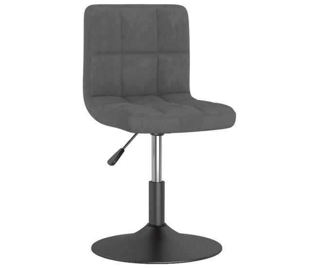 Vidaxl taburete de cocina giratorio de terciopelo gris oscuro