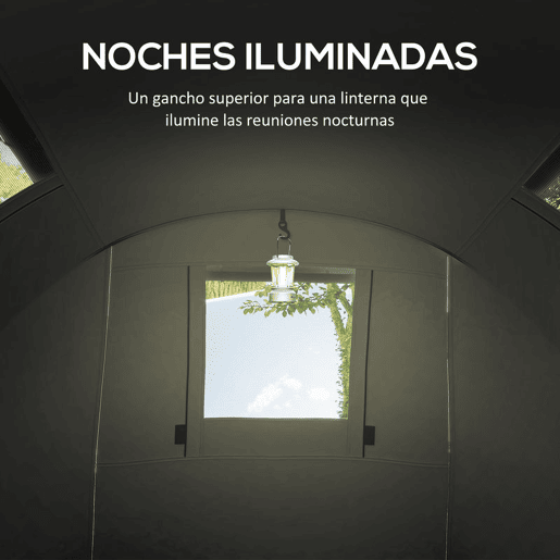 Outsunny Tenda de Campismo Familiar para 3 Pessoas Tenda Campismo Dobrável Leve com Portas Janelas Gancho e Bolsa de Transporte Impermeável 3000 mm para Praia Caminhadas 470x220x150 cm Cinzento