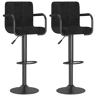 vidaXL Bancos de bar 2 pcs veludo preto