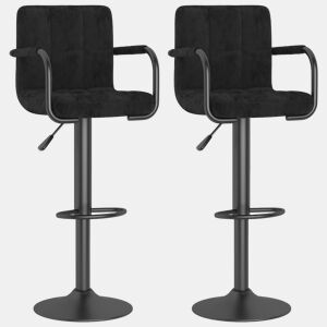 vidaXL Bancos de bar 2 pcs veludo preto
