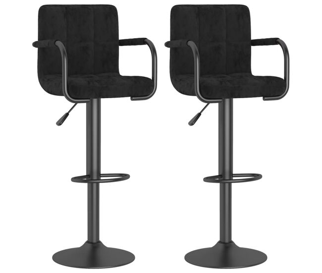 Vidaxl taburetes de cocina 2 unidades terciopelo negro