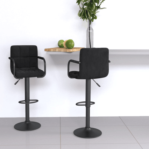 vidaXL Bancos de bar 2 pcs veludo preto