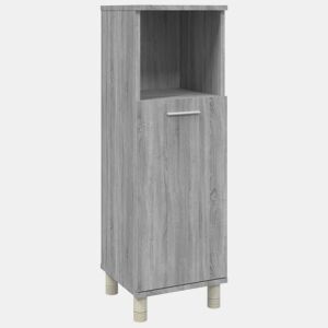 vidaXL Armário casa de banho 30x30x95 cm madeira sonoma cinza