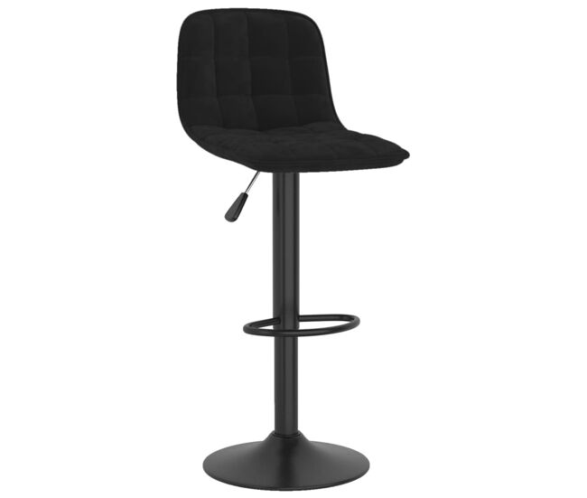 Vidaxl taburete de cocina de terciopelo negro