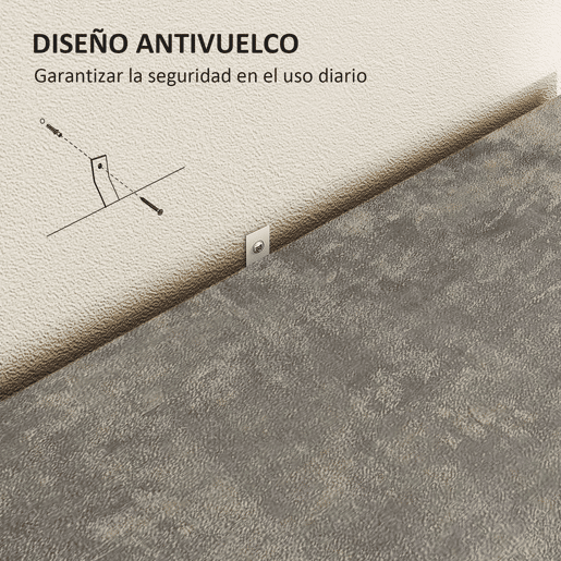 HOMCOM Aparador de 2 Portas de Fechamento Suave Aparador de Sala de Estar com Prateleira Móvel Auxiliar para Cozinha Quarto Entrada 80x37x80 cm Cinza Cimento e Branco Brilho