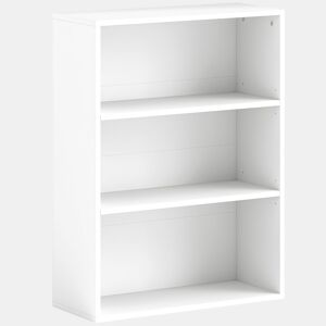 HOMCOM Estante de 3 Níveis Estante para Livros com 2 Prateleiras Ajustáveis para Sala de Estar Escritório Quarto 60x24x80 cm Branco