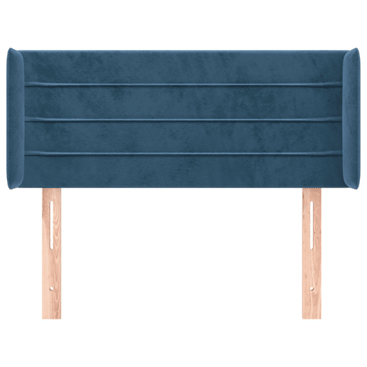 vidaXL Cabeceira de cama c abas veludo 83x16x7888 cm azul-escuro