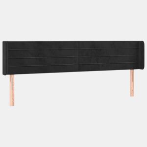 vidaXL Cabeceira de cama c abas veludo 163x16x7888 cm preto