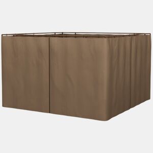 Outsunny 4 Paredes Laterais para Tenda 302x205 cm Laterais para Tenda Universal com Ganchos e Argola em C para Tenda de Jardim Terraço Marrom