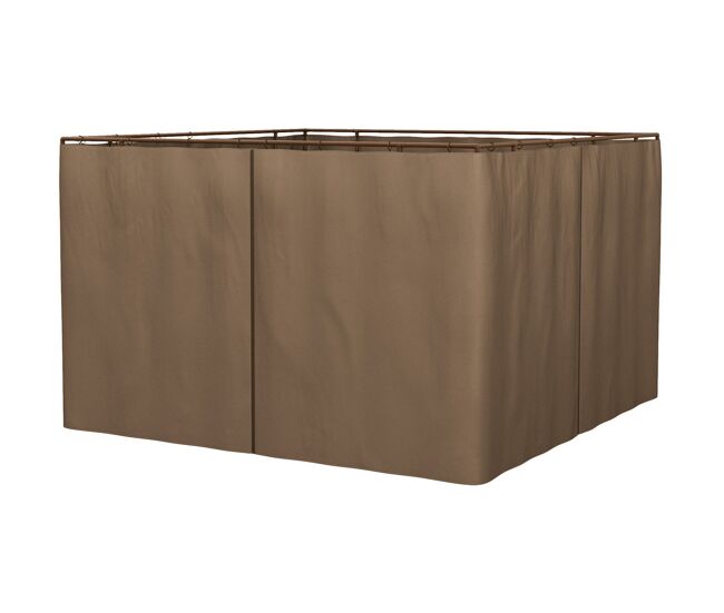 Outsunny 4 paredes laterales para cenador 3x2 m laterales de carpa con ganchos cortinas sin ventanas reemplazo lateral para carpa de jardín exterior fiesta marrón