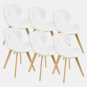 Conjunto de 6 cadeiras de couro sintético 81 x 57 x 49 cm branco 03_0006790