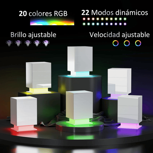 HOMCOM Mesa de Cabeceira com Faixa de Luz LED Multicolor Variável Mesa Auxiliar com 3 Gavetas Estilo Moderno Mesa Lateral para Dormitório Sala de Estar 40x35x60 cm Branco Brilhante