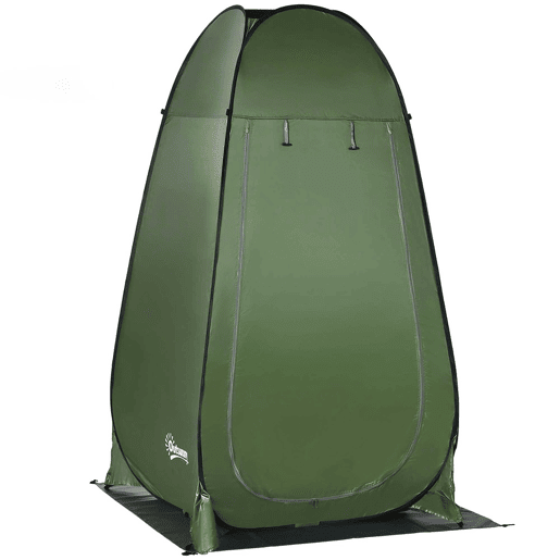 Outsunny Tenda de Duche Tenda de Privacidade Portátil com 1 Gancho Bolso Bolsa de Transporte e UV20+ para Duche Trocador Sanita 126x124x189 cm Verde