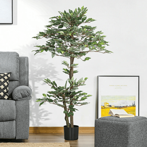 Outsunny Planta Artificial Ficus 150 cm Planta Artificial com 1008 Folhas Musgo e Vaso Planta Artificial Decorativa para Interior e Exterior Casa Sala de Estar Escritório Verde Outsunny Planta Artificial Ficus 150 cm Planta Artificial com 1008 Folhas Musgo e Vaso Planta Artificial Decorativa para Interior e Exterior Casa Sala de Estar Escritório Verde