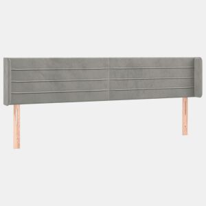 vidaXL Cabeceira de cama c abas veludo 203x16x7888 cm cinzento-claro
