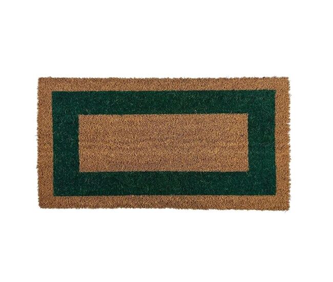 Arquiservi - felpudo de coco antideslizante cenefa verde 45x80 cm