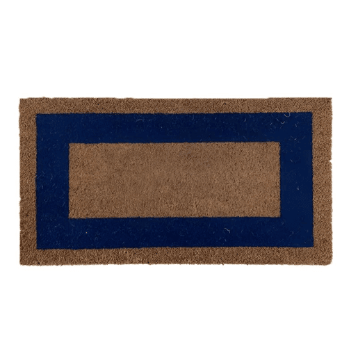 Arquiservi - Capacho de coco antiderrapante com borda Azul 40 x 70 cm