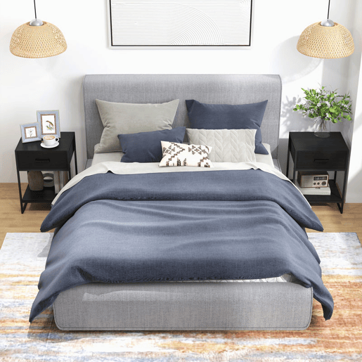 HOMCOM Conjunto de 2 Mesas de Cabeceira Mesas Auxiliares com 1 Gaveta e Prateleira de Armazenamento para Dormitório Sala de Estar Escritório Estilo Moderno 45x40x60 cm Preto