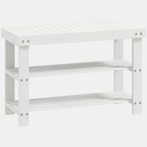 HOMCOM Banco Sapateira de Bambu Sapateira com Assento Organizador de Sapatos com 2 Prateleiras para 6-9 Pares de Sapatos para Entrada Sala de Estar Dormitório 70x28x45 cm Branco