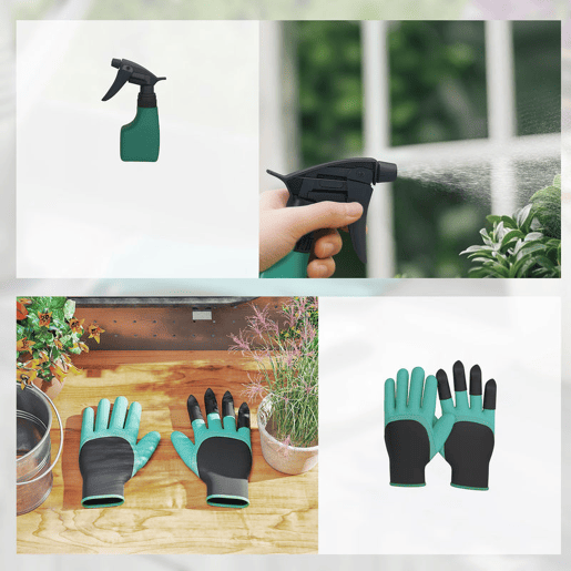 Outsunny Conjunto de Ferramentas para Jardim de 9 Peças Conjunto de Ferramentas de Jardinagem em Alumínio com Tesouras de Podar com Bloqueio Seguro e Bolsa de Jardim Verde e Preto