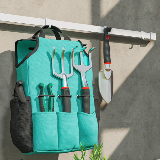 Outsunny Conjunto de Ferramentas para Jardim de 9 Peças Conjunto de Ferramentas de Jardinagem em Alumínio com Tesouras de Podar com Bloqueio Seguro e Bolsa de Jardim Verde e Preto