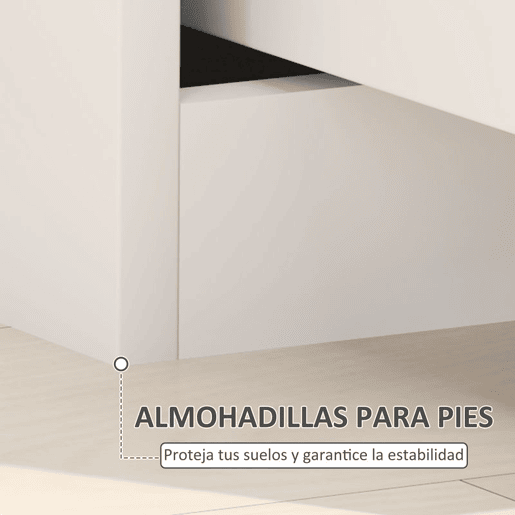 HOMCOM Mesa de Cabeceira Moderna Mesa de Cabeceira com Gavetas Mesa Auxiliar para Dormitório Sala de Estar 40x40x48 cm Branco
