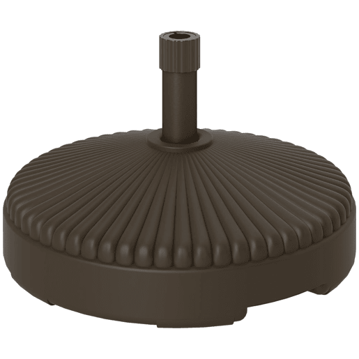 Outsunny Base para Chapéu de Sol Redonda Suporte para Chapéu de Sol Base para Chapéu de Sol Preenchível com Água 23L ou Areia 28kg para Jardim Varanda Ø55x30 cm Marrom