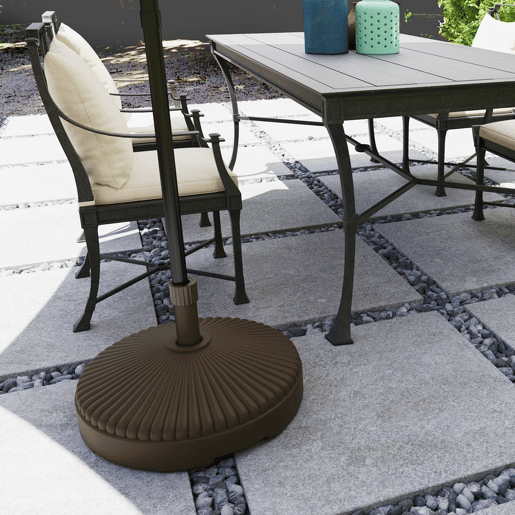 Outsunny Base para Chapéu de Sol Redonda Suporte para Chapéu de Sol Base para Chapéu de Sol Preenchível com Água 23L ou Areia 28kg para Jardim Varanda Ø55x30 cm Marrom