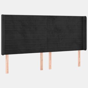 vidaXL Cabeceira de cama c abas veludo 163x16x118128 cm preto