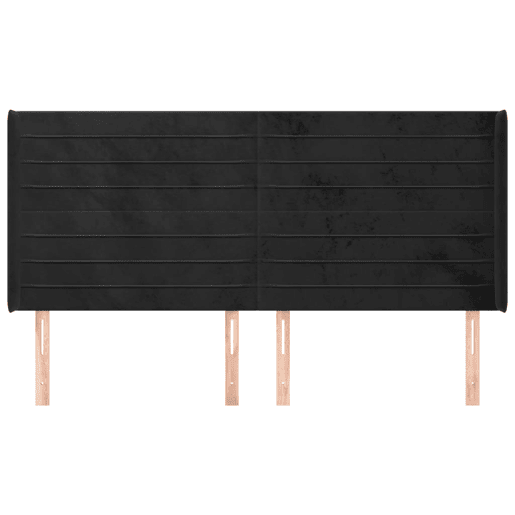 vidaXL Cabeceira de cama c abas veludo 163x16x118128 cm preto