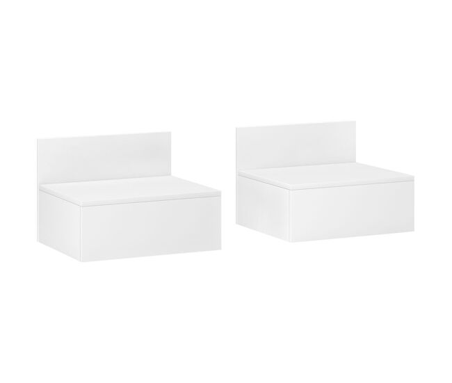 Homcom juego de 2 mesitas de noche flotantes mesillas de noche para dormitorio con cajón mesas de noche para habitación salón hogar 43x36,5x30,5 cm