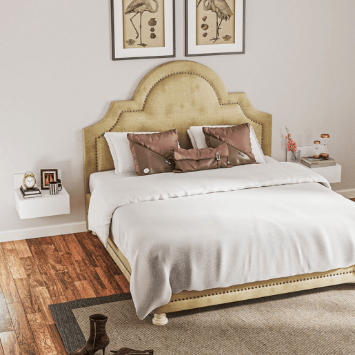 HOMCOM 2 Mesas de Cabeceira Flutuante Conjunto de 2 Mesas de Cabeceira de Parede com Gaveta de Armazenamento para Dormitório 43x36,5x30,5 cm Branco