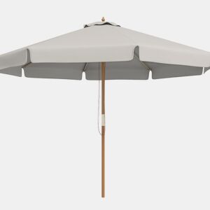 Outsunny Chapéu de Sol de Jardim Ø325x250 cm Chapéu de Sol de Madeira com Sistema de Polea Teto com Ventilação e 8 Hastes de Bambú para Terraço Balcão Exterior Cinzento Claro