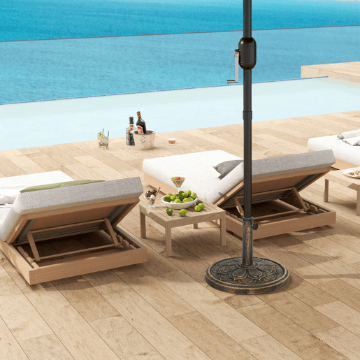 Outsunny Base para Chapéu de Sol Redonda Suporte para Chapéu de Sol Base para Chapéu de Sol Preenchível com Cimento Peso 12 kg para Jardim Varanda Ø46x33 cm Bronze
