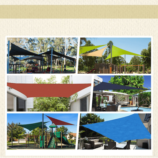 Outsunny Toldo Vela de Sombra Retangular 6x4 m Toldo de Terraço em HDPE Proteção contra Raios UV para Exterior Pátio Jardim Bege