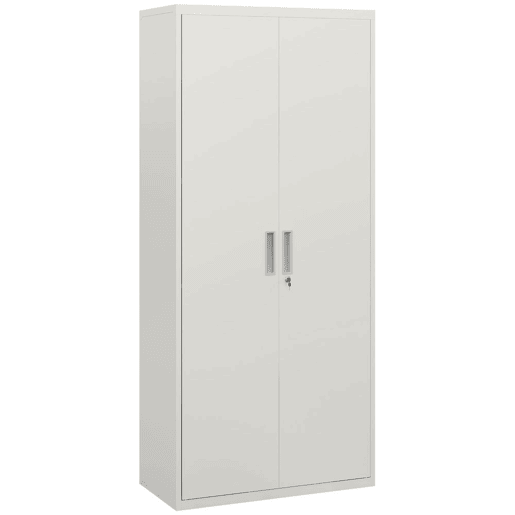 HOMCOM Armário para Arquivos de 5 Níveis com Chaves Prateleiras Ajustáveis Armário de Arquivos Metálico para Escritório Estudio Sala de Estar 80x40x180 cm Branco