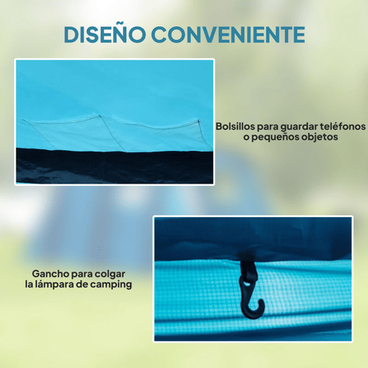 Outsunny Tenda de Campismo Inflável Familiar Tipo Túnel para 3-4 Pessoas Tenda de Campismo Glamping com Vestíbulo Janelas de Malha e Bolsa de Transporte Proteção UV 50+ Impermeável para Exterior