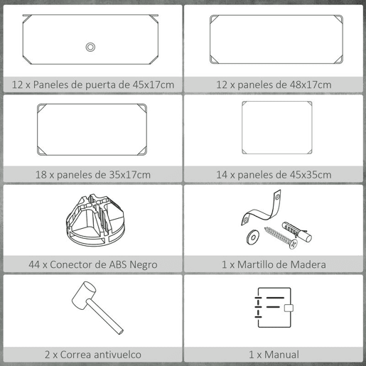HOMCOM Sapateira Modular de Cubos de Plástico Armário Modular para Sapatos com 12 Cubos com Porta Desenho de DIY para Entrada Dormitório 94x37x108 cm Preto