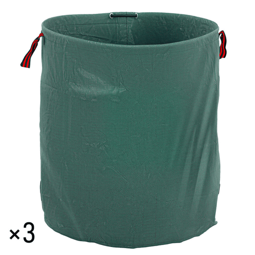 Outsunny Conjunto de 3 Sacos de Resíduos de Jardim 272L Sacos para Resíduos Resistentes com Pegas Reforçadas e Aros Flexíveis Dobráveis e Reutilizáveis Ø67x76 cm Verde