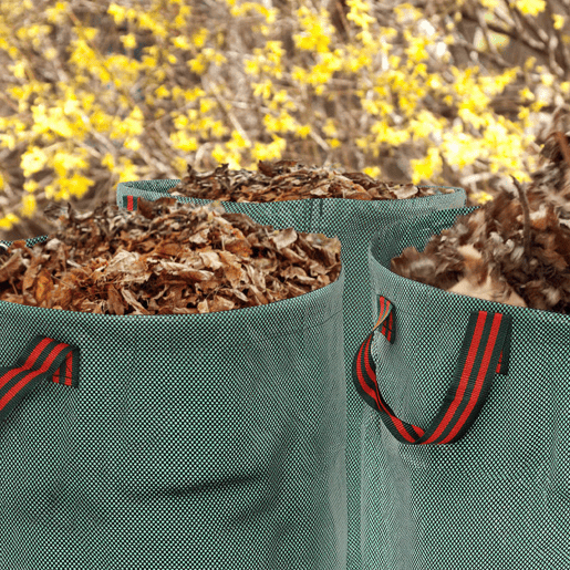 Outsunny Conjunto de 3 Sacos de Resíduos de Jardim 272L Sacos para Resíduos Resistentes com Pegas Reforçadas e Aros Flexíveis Dobráveis e Reutilizáveis Ø67x76 cm Verde