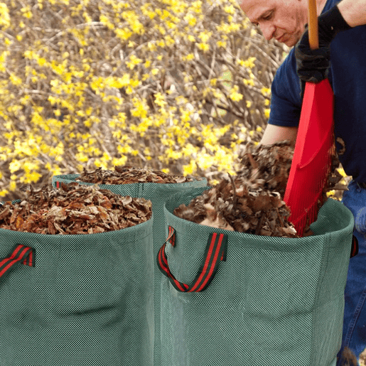 Outsunny Conjunto de 3 Sacos de Resíduos de Jardim 272L Sacos para Resíduos Resistentes com Pegas Reforçadas e Aros Flexíveis Dobráveis e Reutilizáveis Ø67x76 cm Verde