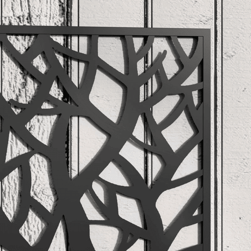 Outsunny Floreira de Exterior Floreira de Metal com Ecrã de Privacidade com Ramos Decorativos Floreira de Parede ou Independente para Pátio Varanda 61x23x113 cm Preto