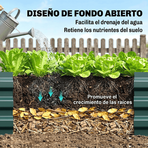Outsunny Floreira Exterior Grande Retangular em Aço Galvanizado, Horta Urbana para Plantas, Vaso Grande Exterior com Base Aberta, Resistente às Intempéries, 241x90,5x30 cm, Verde