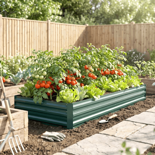 Outsunny Floreira Exterior Grande Retangular em Aço Galvanizado, Horta Urbana para Plantas, Vaso Grande Exterior com Base Aberta, Resistente às Intempéries, 241x90,5x30 cm, Verde