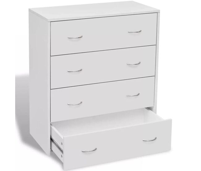 Aparador aparador consola mueble mueble de almacenamiento con 4 cajones 71 cm blanco 4402003