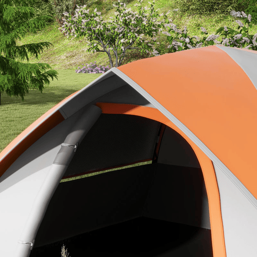 Outsunny Tenda de Campismo para 1-2 Pessoas Tenda de Campismo Dobrável com Janela e Bolsa de Transporte Impermeável 3000 mm 210x150x110 cm Laranja