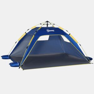Outsunny Tenda de Praia Dobrável Tenda de Praia Pop-up para 1-2 Pessoas com 2 Portas 2 Janelas e Bolsa de Transporte para Parque Campismo 220x173x120 cm Azul Escuro