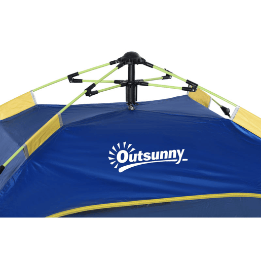 Outsunny Tenda de Praia Dobrável Tenda de Praia Pop-up para 1-2 Pessoas com 2 Portas 2 Janelas e Bolsa de Transporte para Parque Campismo 220x173x120 cm Azul Escuro