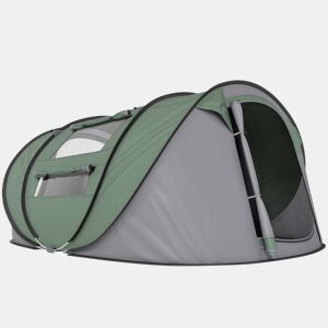 Outsunny Tenda de Campismo Pop-up para 2-3 Pessoas Tenda de Campismo Instantânea com Janelas Bolsos e Bolsa de Transporte Impermeável Anti-UV 263,5x220x123 cm Verde e Cinzento